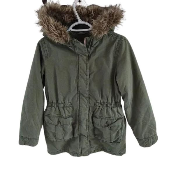Gap Kids Winter Coat Jacket with fixed hoodie Youth sized XXL Green in color. - Picture 1 of 16
